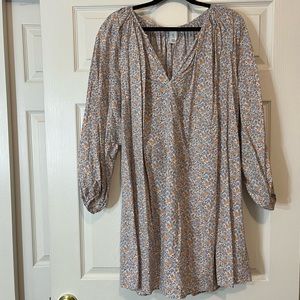 H&M Floral Linen Dress Size Large